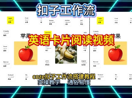 【一键生成英语卡片单词阅读工作流】2026保姆级教程，Coze工作流一键搭，英语单词卡片+阅读练习直接搞定