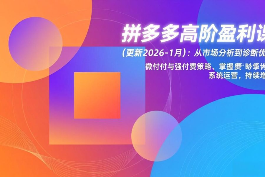 拼多多高阶盈利课(更新2026-1月