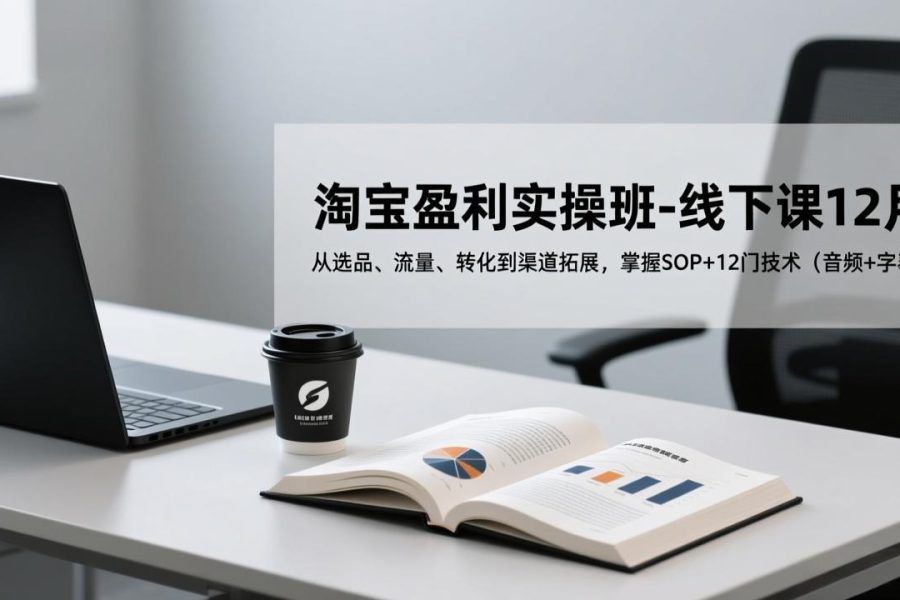 淘宝盈利实操班-线下课12月，从选品、流量、转化到渠道拓展，掌握SOP+12门技术(音频+字幕