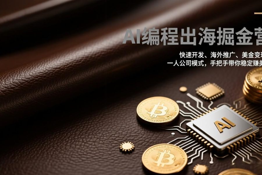 AI编程出海掘金营：快速开发、海外推广、美金变现，一人公司模式，手把手带你稳定赚美金