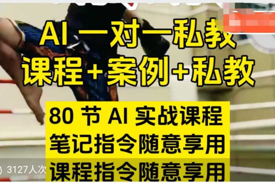 AI指令实战课，课程+案例，80节AI实战课程，笔记指令随意享用，课程指令随意享用(更新26年3月)
