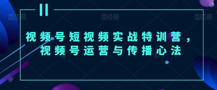 视频号短视频实战特训营,视频号运营与传播心法