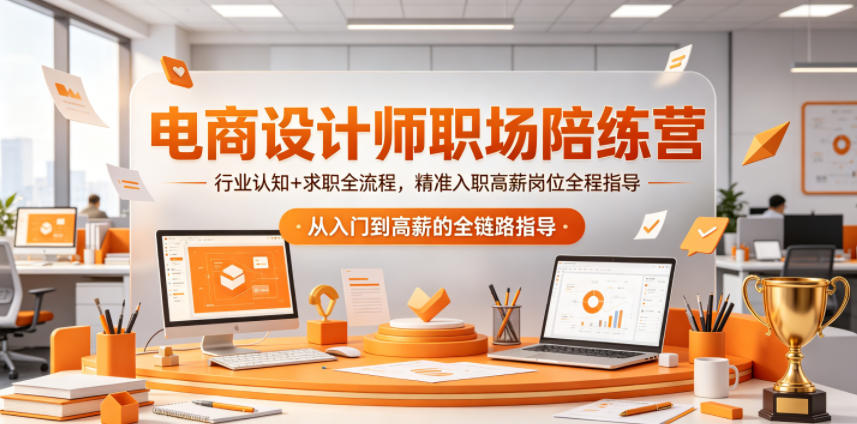 电商设计师职场陪练营，行业认知+求职全流程，精准入职高薪岗位全程指导-创课坊