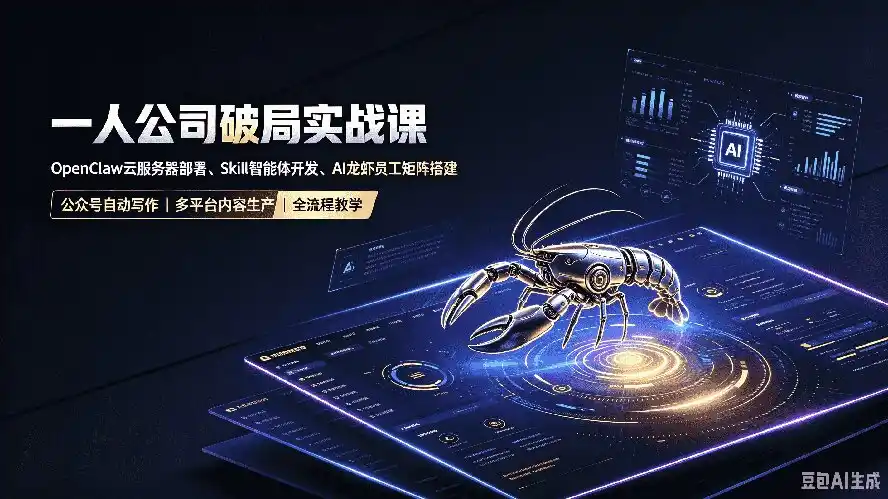 一人公司破局实战课｜OpenClaw云服务器部署、Skill智能体开发、AI龙虾员工矩阵搭建，公众号自动写作与多平台内容…-创课坊
