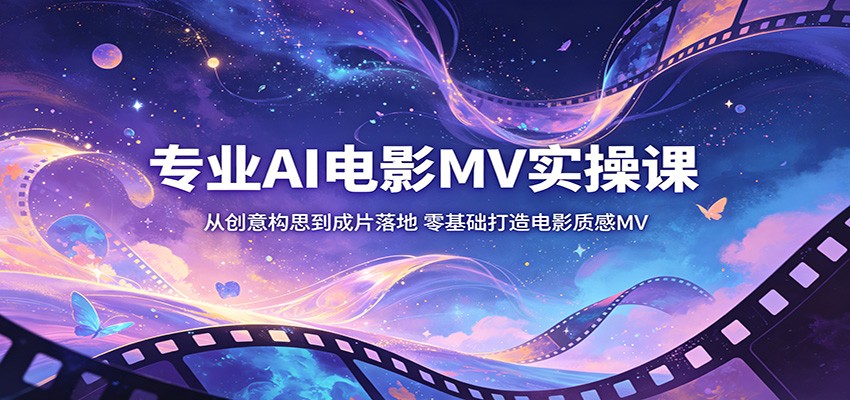 专业AI电影MV实操课：从创意构思到成片落地，零基础打造电影质感MV-创课坊