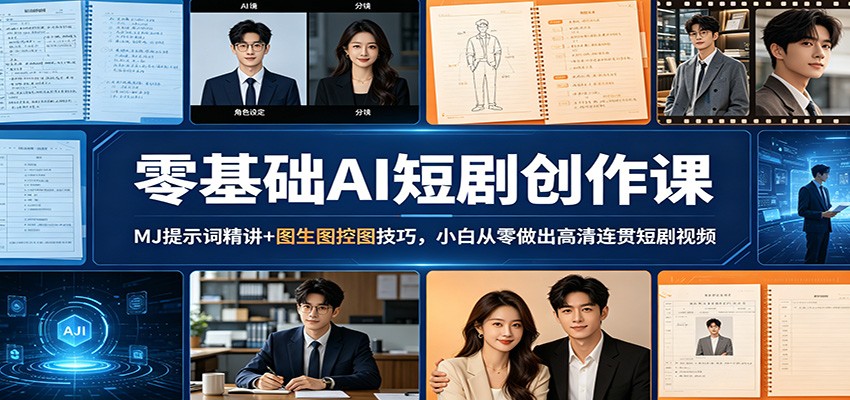 零基础AI短剧创作课：MJ提示词精讲+图生图控图技巧，小白从零做出高清连贯短剧视频-创课坊