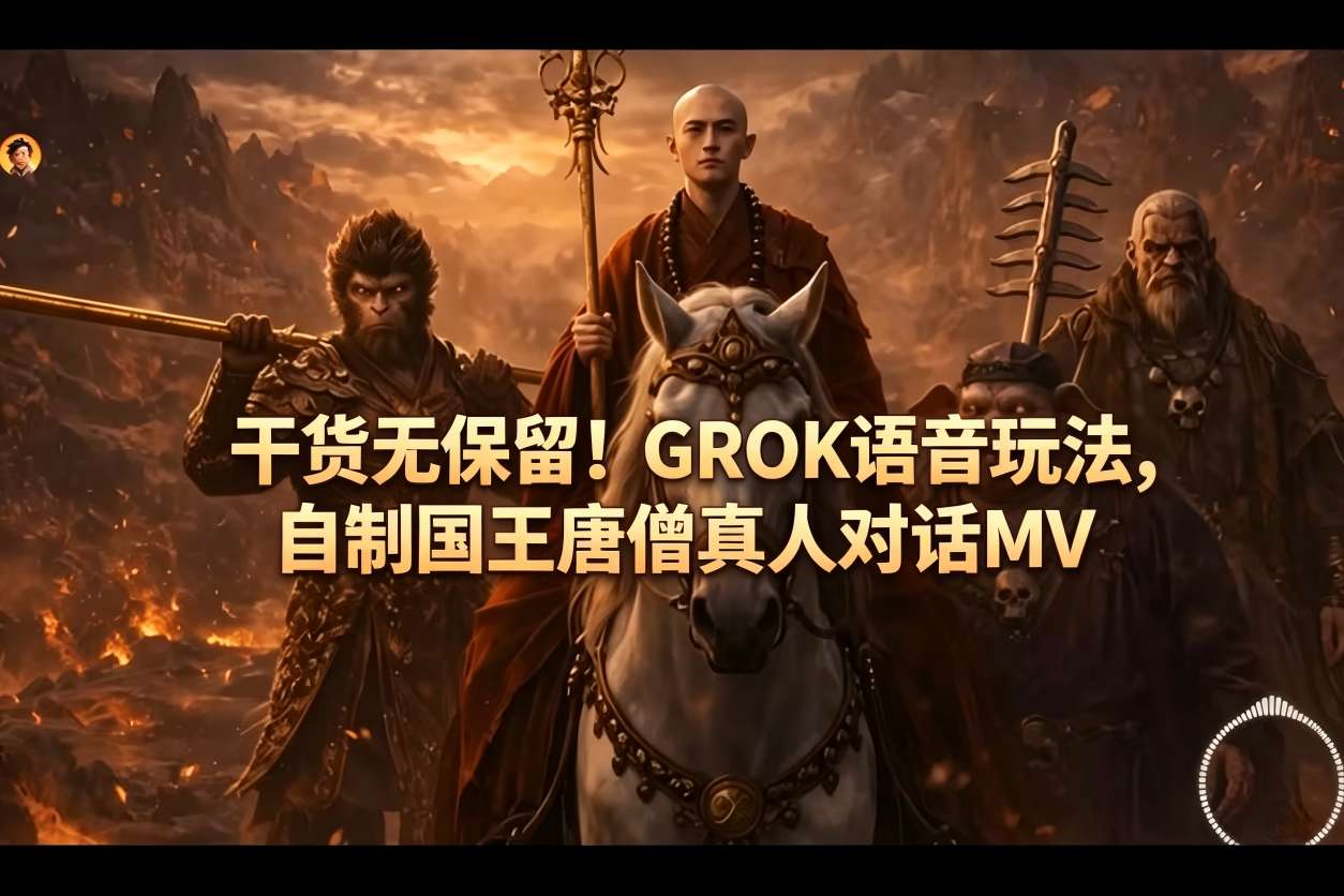 干货无保留！GROK语音玩法，自制国王唐僧真人对话MV-创课坊