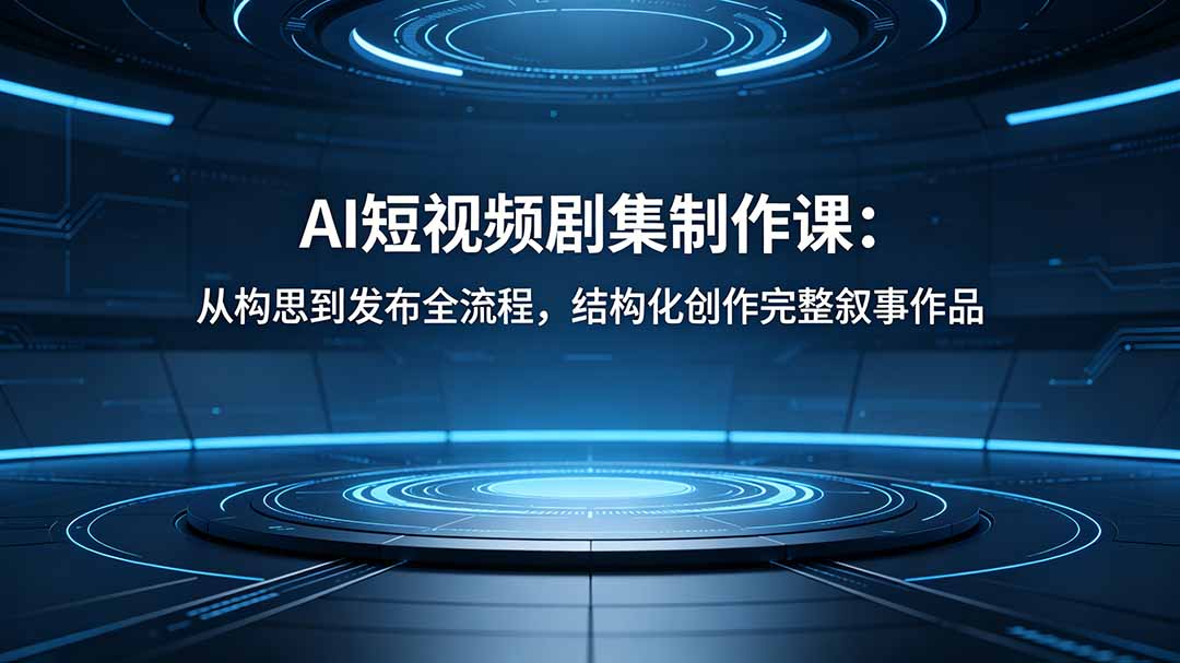 AI短视频剧集制作课：从构思到发布全流程，结构化创作完整叙事作品-创课坊