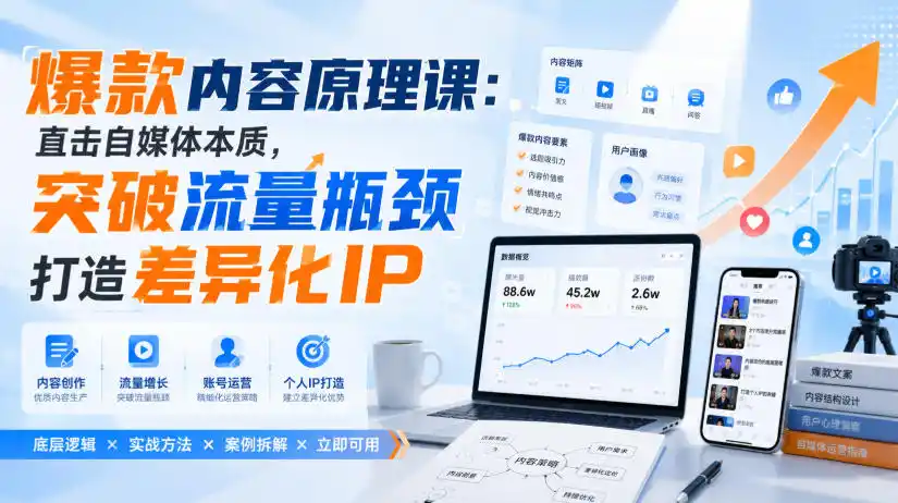 爆款内容原理课：直击自媒体本质，突破流量瓶颈打造差异化IP-创课坊