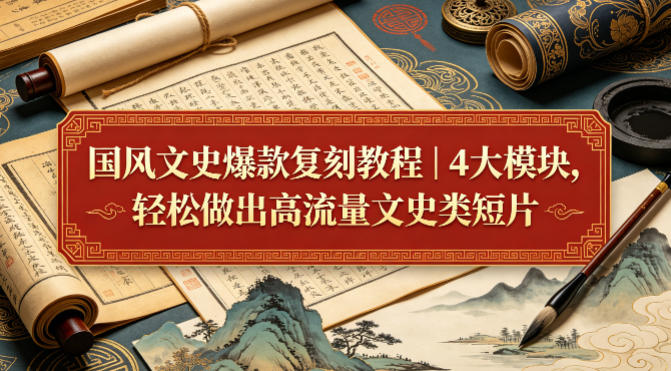 国风文史爆款复刻教程｜4大模块，轻松做出高流量文史类短片-创课坊