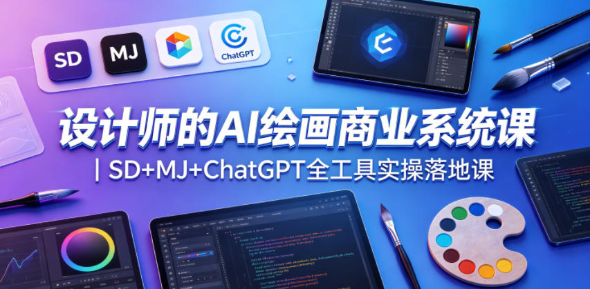 设计师的AI绘画商业系统课｜SD+MJ+ChatGPT全工具实操落地课-创课坊