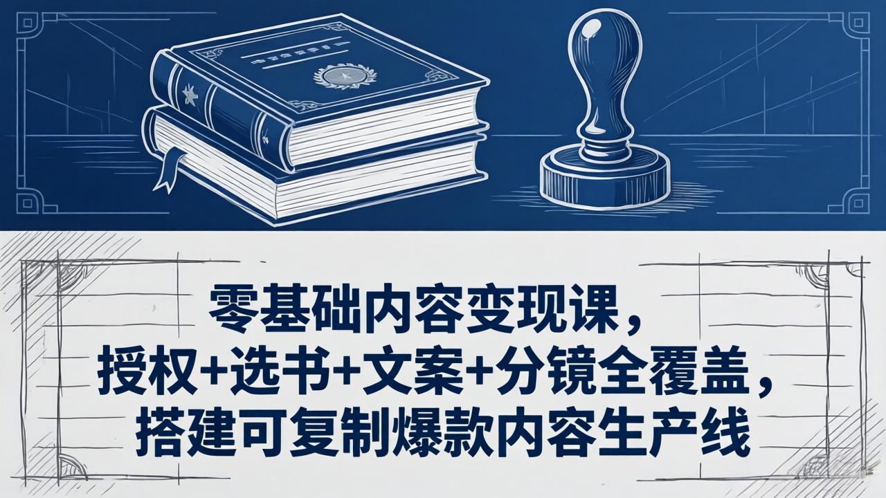 零基础内容变现课，授权+选书+文案+分镜全覆盖，搭建可复制爆款内容生产线-创课坊