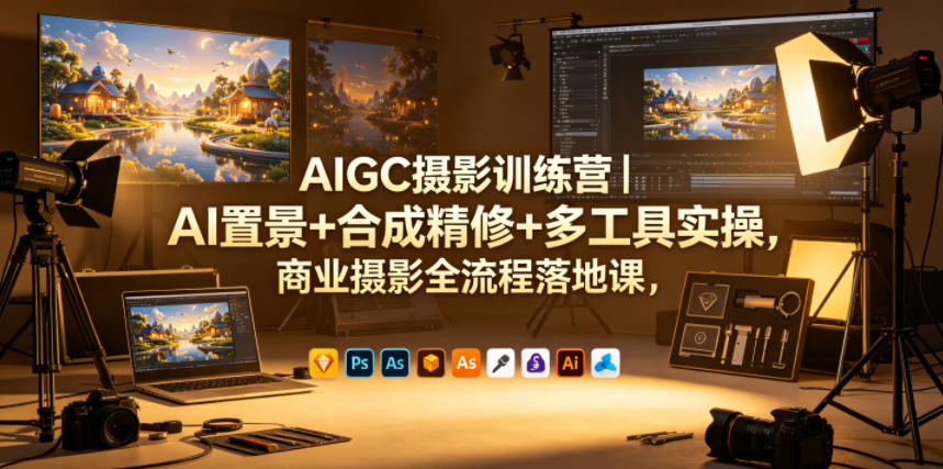 AIGC摄影训练营｜AI置景+合成精修+多工具实操，商业摄影全流程落地课-创课坊
