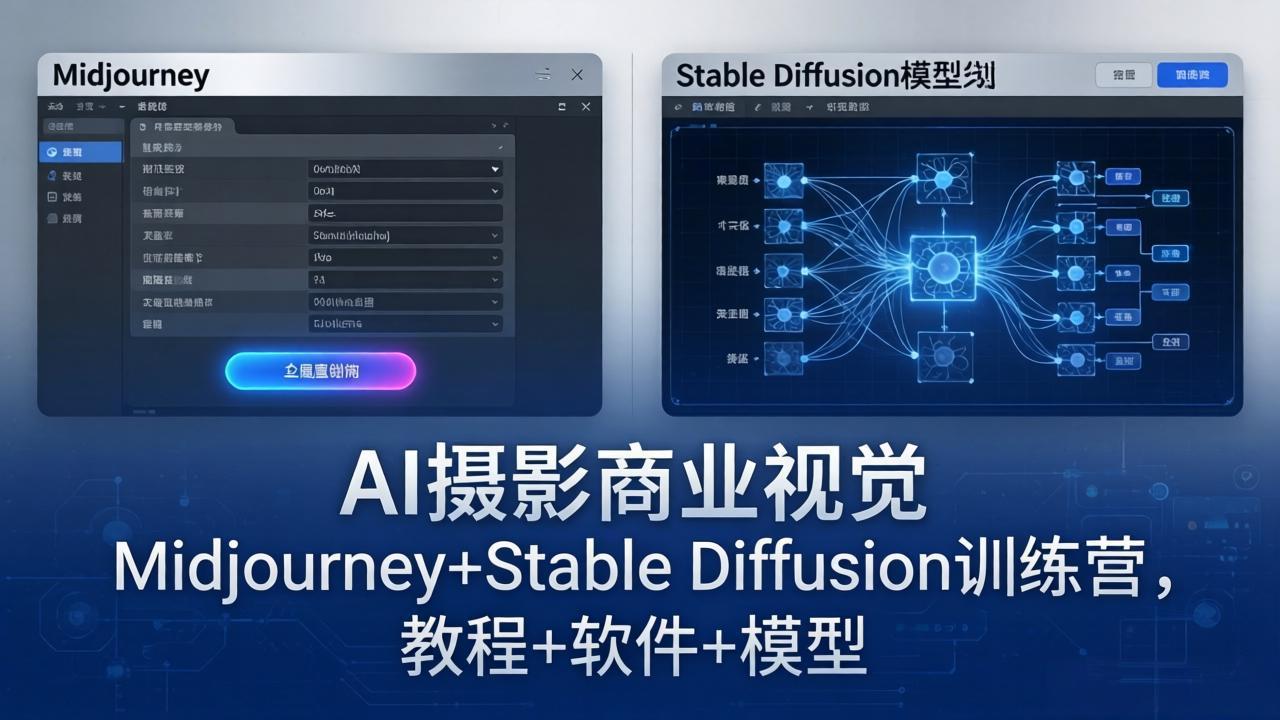 AI摄影商业视觉Midjourney+Stable Diffusion训练营，教程+软件+模型-创课坊