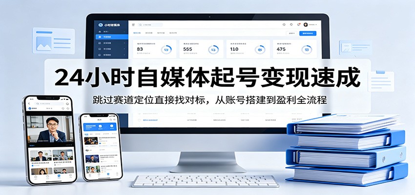 24小时自媒体起号变现速成，跳过赛道定位直接找对标，从账号搭建到盈利全流程-创课坊