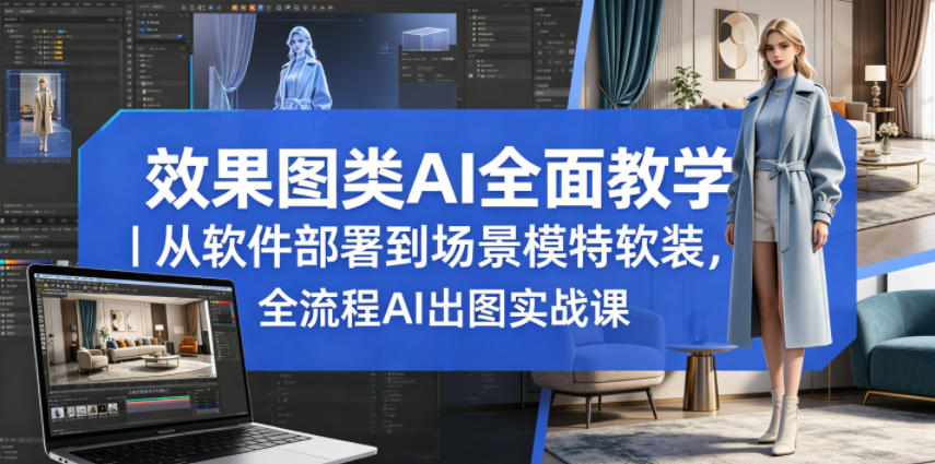 效果图类AI全面教学｜从软件部署到场景模特软装，全流程AI出图实战课-创课坊