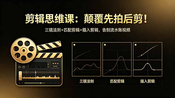 剪辑思维课：颠覆先拍后剪！三镜法则+匹配剪辑+插入剪辑，告别流水账视频-创课坊