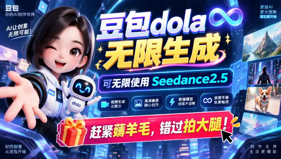 1029最新豆包dola无限生成技术，可以无限生成sseedance2.5，赶紧薅羊毛，和谐拍大腿