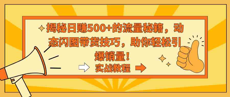 (9058期)揭秘日赚500+的流量秘籍,动态闪图带货技巧,助你轻松引爆销量!