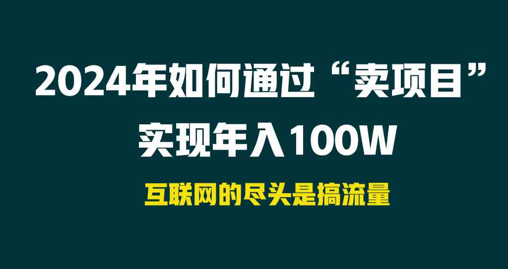 (9147期) 2024年如何通过“卖项目”实现年入100W