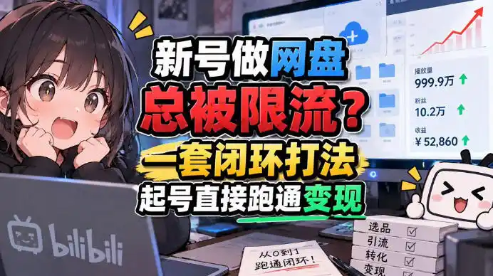 网盘拉新SOP：小白前期宝典，每一步都有明确动作，几千（因人而异，不承诺收益）测试出来的打法，全程不限流