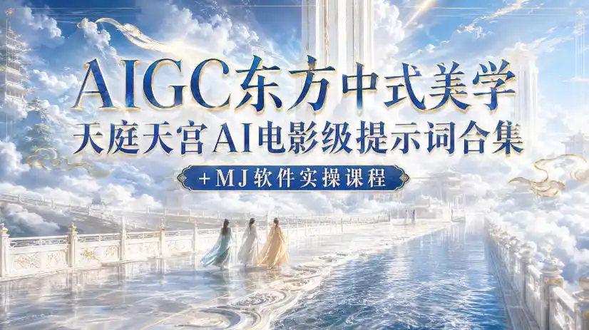 AIGC东方中式美学天庭天宫AI电影级提示词合集+MJ软件实操课程-创课坊