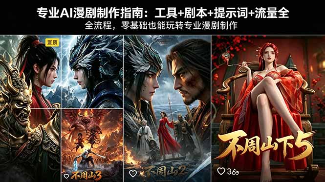 专业AI漫剧制作指南：工具+剧本+提示词+流量全流程，零基础也能玩转专业漫剧制作-创课坊