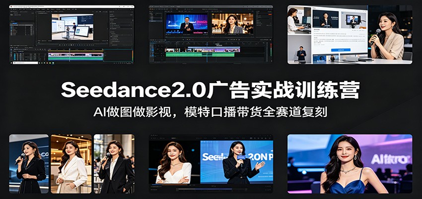 Seedance2.0广告实战训练营：AI做图做影视，模特口播带货全赛道复刻-创课坊