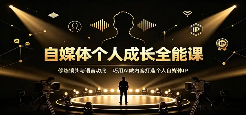 自媒体个人成长全能课：修炼镜头与语言功底，巧用AI做内容打造个人自媒体IP