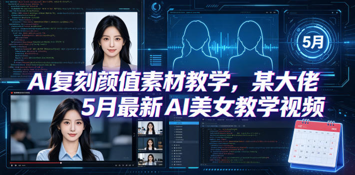 AI复刻颜值素材教学，某大佬5月最新AI美女教学视频，内含4月好物复刻教学-创课坊