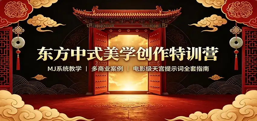 东方中式美学创作特训营：MJ系统教学，多商业案例，电影级天宫提示词全套指南-创课坊