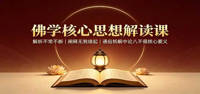 佛学核心思想解读课：解析不常不断，阐释无我缘起，通俗拆解中论八不偈核心要义-创课坊