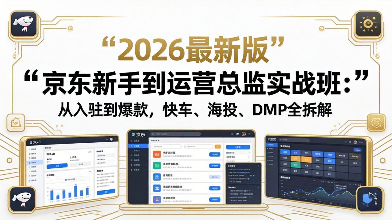 京东新手到运营总监实战班：从入驻到爆款，快车、海投、DMP全拆解，2026最新版-创课坊