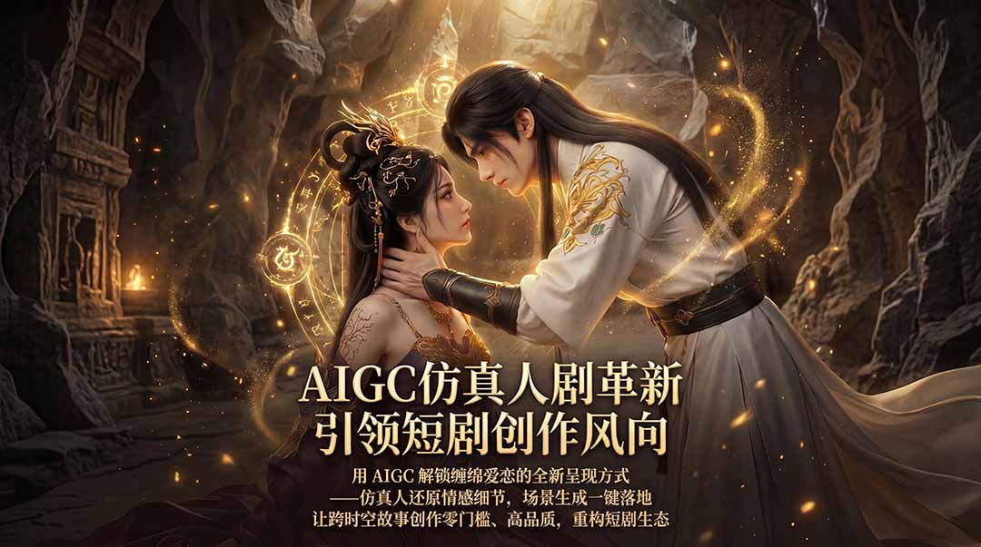 AIGC 仿真人短剧创作革新，解锁仙侠爱恋全新呈现，一键出高质场景，零门槛打造爆款剧集-创课坊