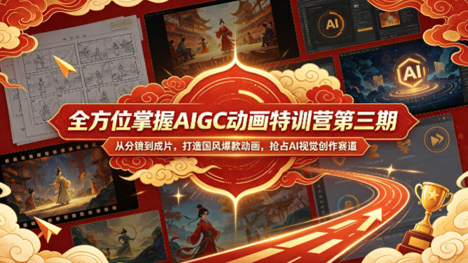 全方位掌握AIGC动画特训营第三期，从分镜到成片，打造国风爆款动画，抢占AI视觉创作赛道红利-创课坊