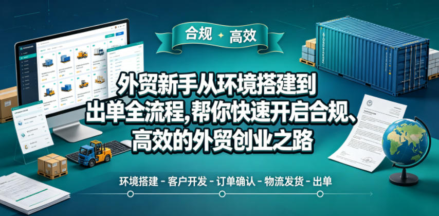外贸新手从环境搭建到出单全流程，帮你快速开启合规、高效的外贸创业之路-创课坊