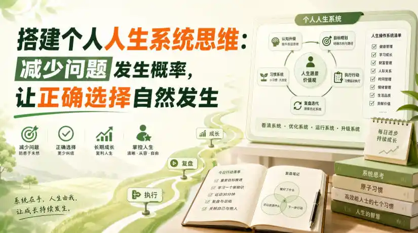 付费文章：搭建个人人生系统思维：减少问题发生概率，让正确选择自然发生-创课坊
