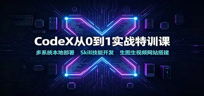 CodeX从0到1实战特训课：多系统本地部署，Skill技能开发，生图生视频网站搭建-创课坊