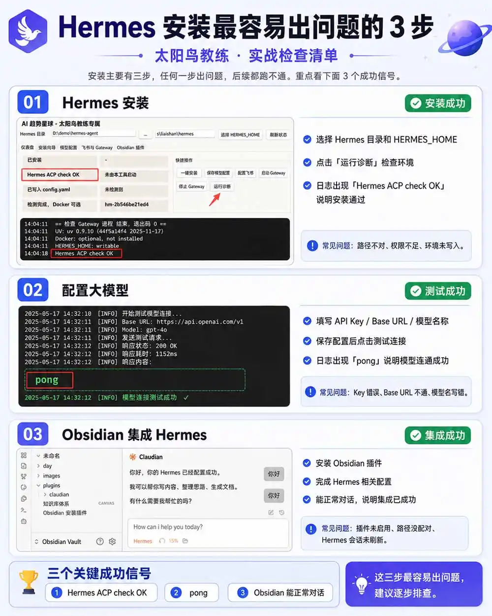 Hermes+Obsidian打造AI内容系统SOP；工具只是入口系统才是复利，从安装配置到知识库管理完整教学