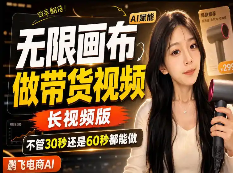 【保姆级教程】无限画布搭建长带货视频，拼接不翻车全程一致，小白跟着步骤也能上手-创课坊