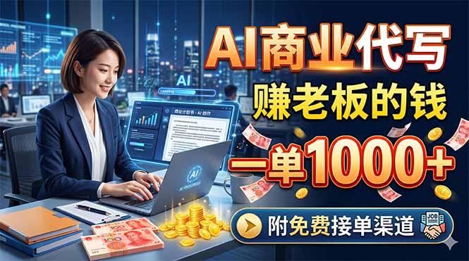 AI商业代写，赚老板的钱，一单1000+，附免费接单渠道-创课坊