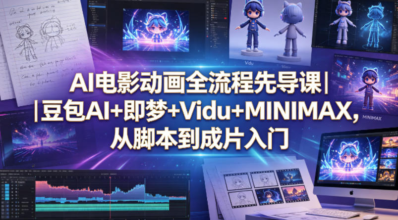 AI电影动画全流程先导课｜豆包AI+即梦+Vidu+MINIMAX，从脚本到成片入门-创课坊
