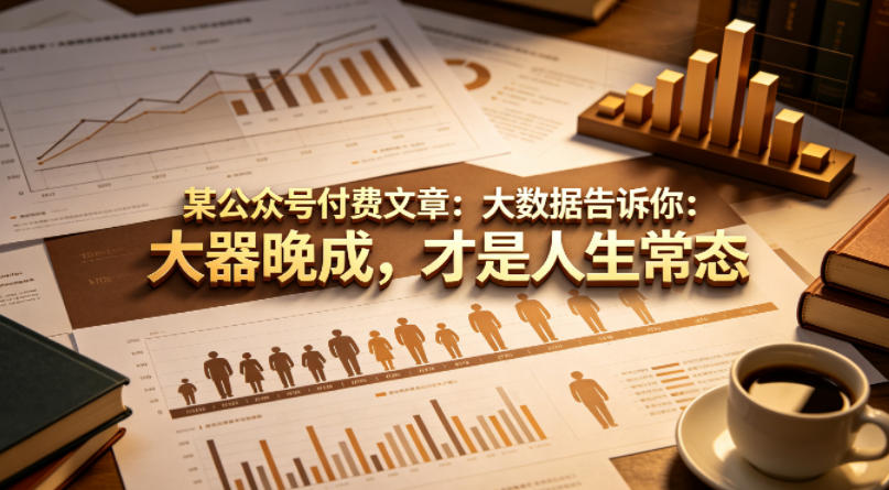 某公众号付费文章：大数据告诉你：大器晚成，才是人生常态-创课坊