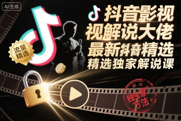 抖音影视解说大佬最新抖音进精选和独家方法，精选独家解说课(更新26年3月)-创课坊