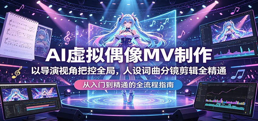 AI虚拟偶像MV制作：以导演视角把控全局，人设词曲分镜剪辑全精通-创课坊