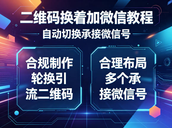 二维码换着加微信教程，自动切换承接微信号，合规制作轮换引流二维码，合理布局多个承接微信号-创课坊