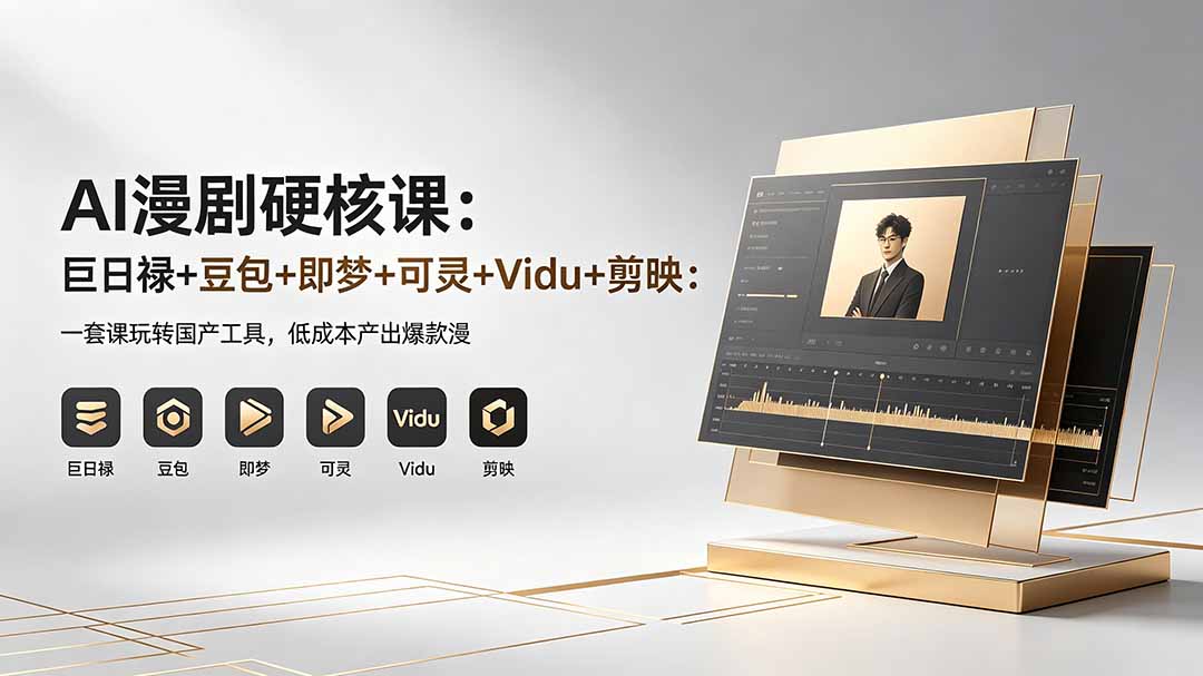 AI漫剧硬核课：巨日禄+豆包+即梦+可灵+Vidu+剪映：一套课玩转国产工具，低成本产出爆款漫剧-创课坊