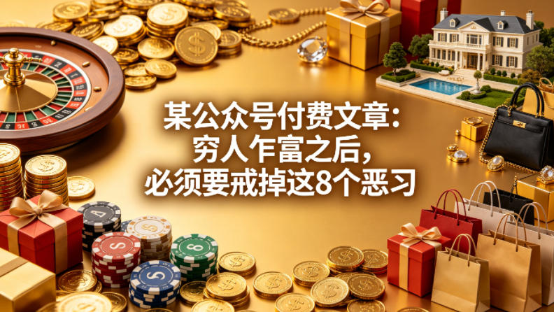 某公众号付费文章：穷人乍富之后，必须要戒掉这8个恶习-创课坊
