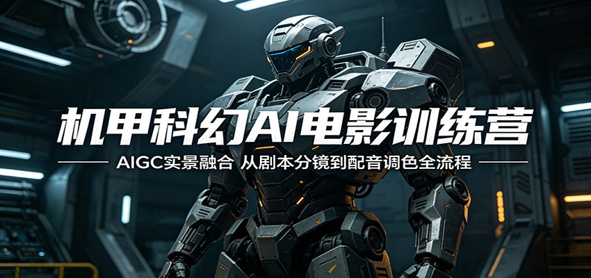 机甲科幻AI电影训练营：AIGC实景融合，从剧本分镜到配音调色全流程-创课坊