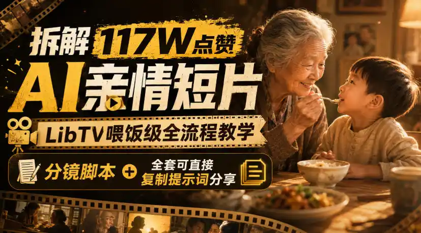 拆解117W点赞AI亲情短片，LibTV喂饭级全流程教学，分镜脚本+全套可直接复制提示词分享-创课坊